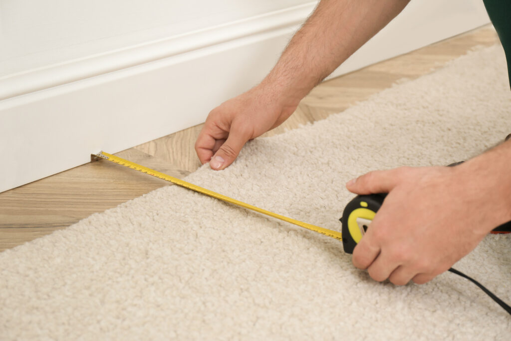 Measure the floor for carpet installation
